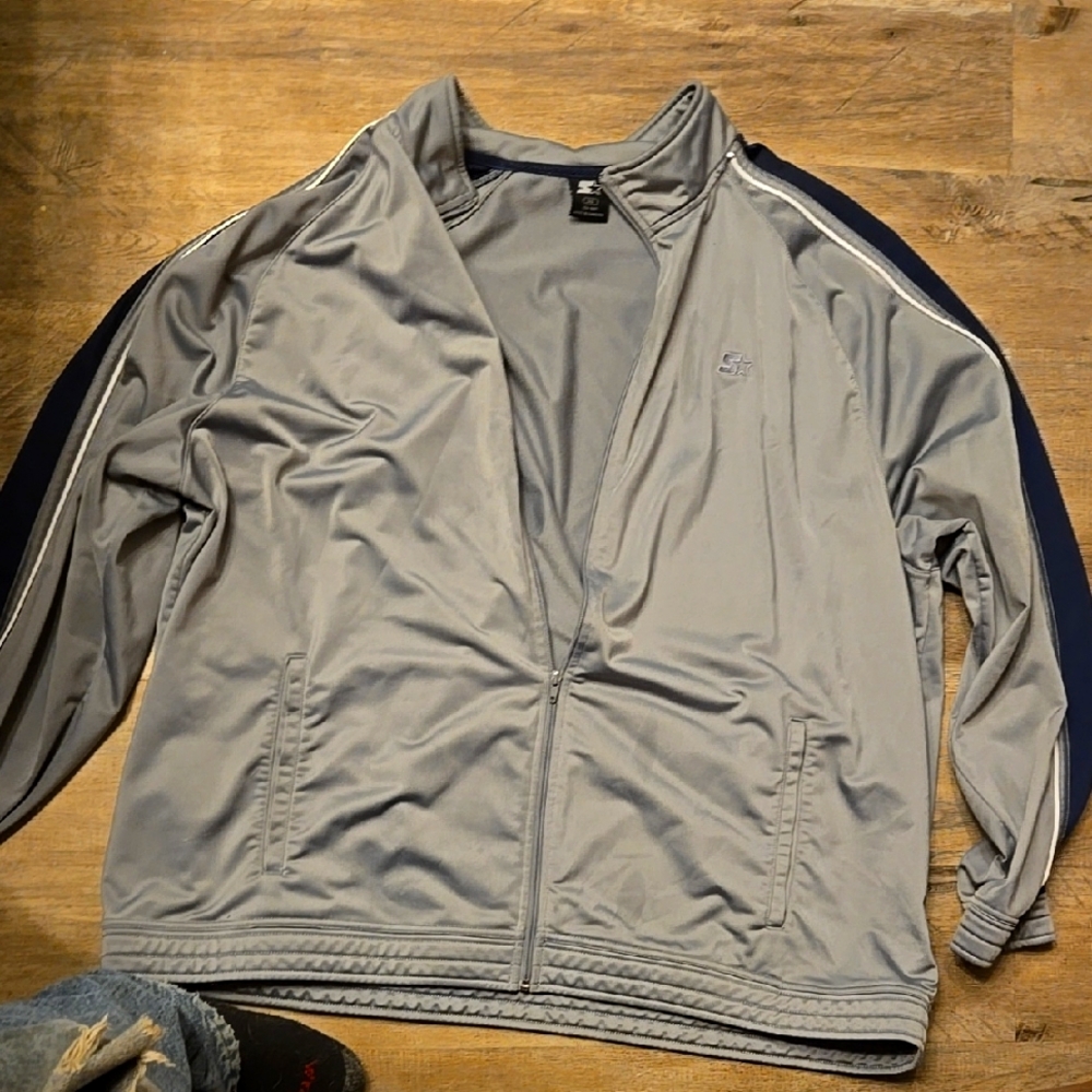 Gray and Black Zip-Up Jacket